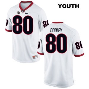 Youth Georgia Bulldogs NCAA #80 J.T. Dooley Nike Stitched White Authentic College Football Jersey EDJ1054WD